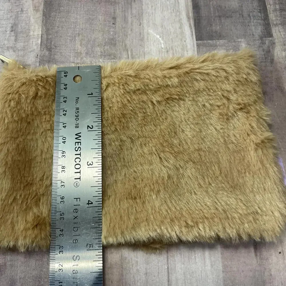 Ipsy November 2025 Brown Faux Fur Zip Makeup Pouch - NWOT - BAG ONLY - EMPTY